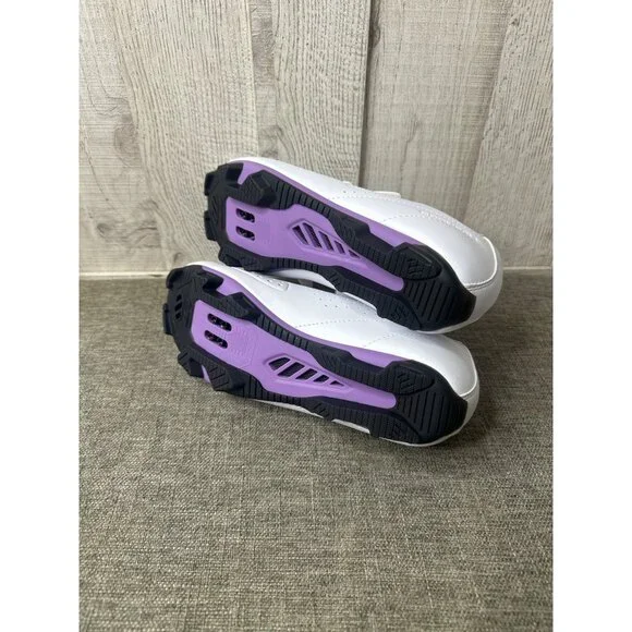 Louis Garneau Womens Size 10 X-Comfort Zone Cycling Shoes White Purple w/ Straps - Picture 4 of 7